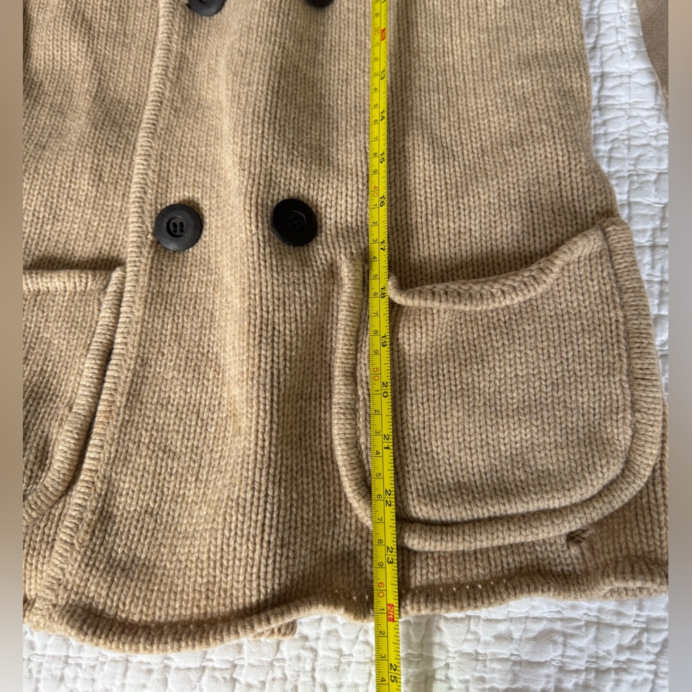 A.P.C. Women's Tan Double-Breasted Sweater Jacket - Picture 5 of 8